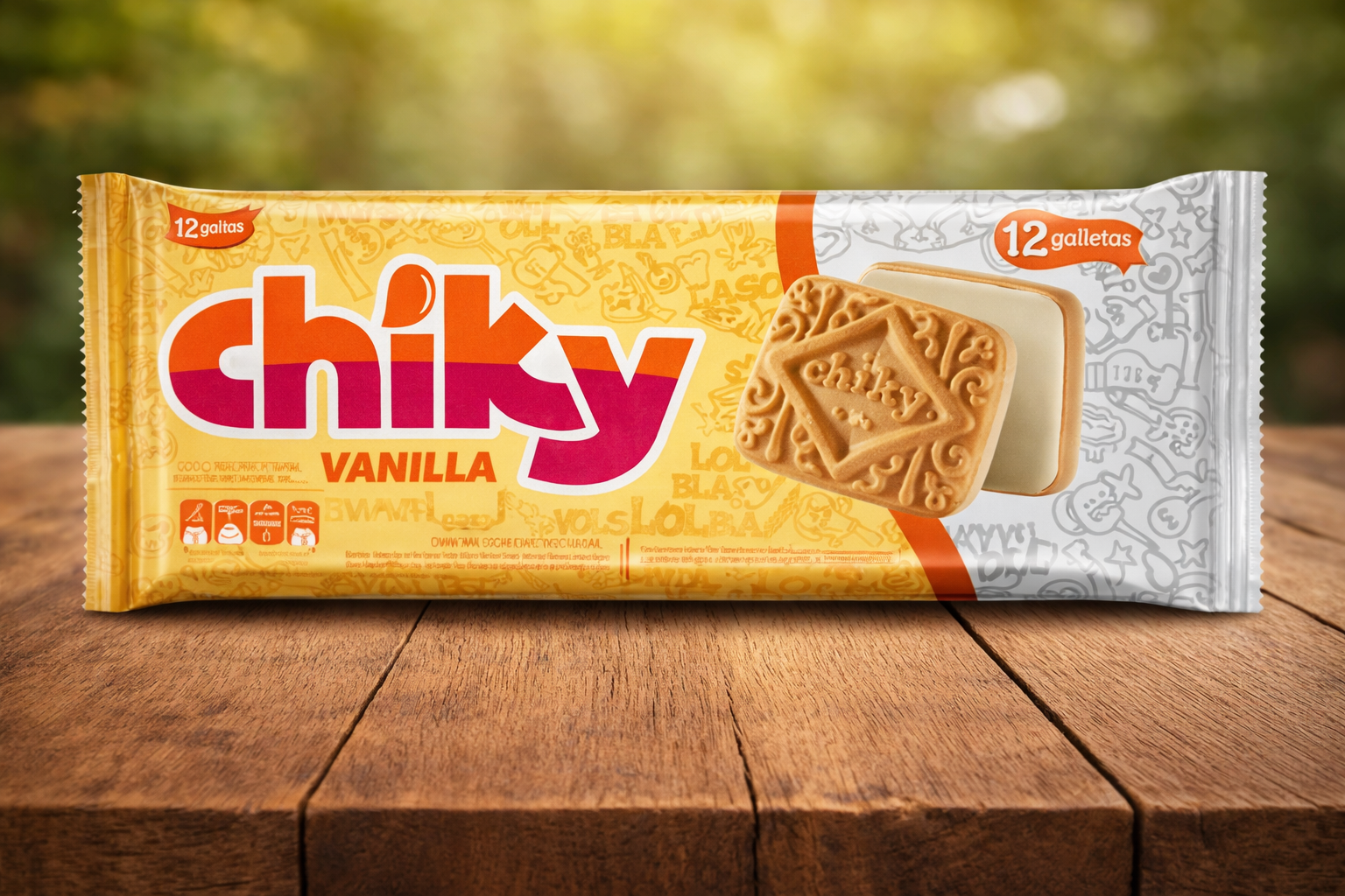 Galleta chiky Vainilla, 12 uds
